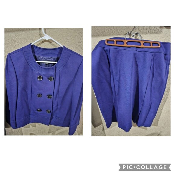 Tahari Skirt Suit Set Purple Women's Size 12 NEW